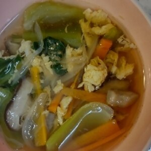 野菜たっぷり♪青梗菜の卵スープ